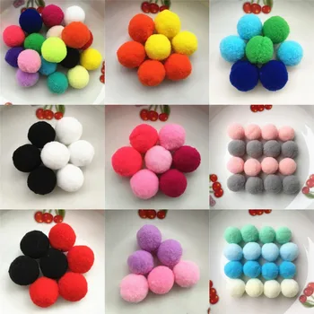 20g (20 adet) 30mm Mix Çok Renkli Ponpon Kürk Zanaat DIY Yumuşak Pom Poms Topları Düğün / Ev Dekorasyon Dikiş Kumaş Aksesuarları