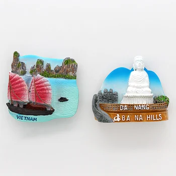3D buzdolabı mıknatısı Güneydoğu Asya Vietnam çılgın ev Da Nang dağı Bana manyetik buzdolabı yapıştır Vietnam turistik hediyelik hediye