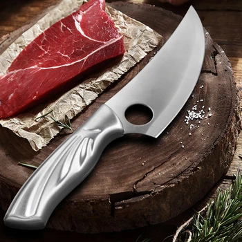 5.5 İnç kemiksi saplı bıçak Yüksek Karbonlu Paslanmaz Çelik kasap bıçağı Et Sebze Cleaver Açık Avcılık balıkçı bıçağı Çok Araçları