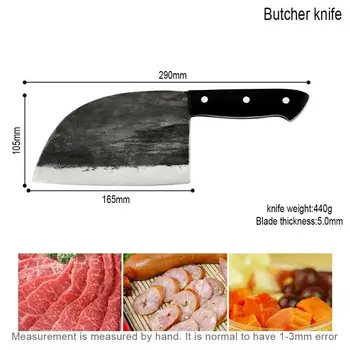6.5 inç El Yapımı Çok amaçlı Mutfak Bıçağı Yönlü Sırbistan Şef kasap bıçağı Mutfak Şef Doğrama Et Cleaver