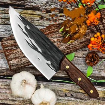 7 İnç Dövme Mutfak Bıçağı Kasap Et Doğrama Cleaver Çin Şef Bıçağı 5CR15 Paslanmaz Çelik Ücretsiz Kargo