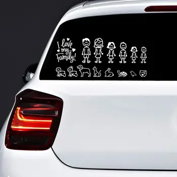 Aile Araba Sticker İlginç Otomobiller Motosikletler Pencere Su Geçirmez Güneş Koruma Çıkartması PVC Dekoratif Ürünler, 22cm * 18cm