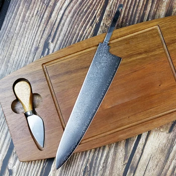 DIY VG 10 Keskin 8in şef bıçağı Boş şam çeliği bıçak Bıçak Malzemesi Yarı mamul Çelik Kütük japon bıçağı Mutfak Bıçağı