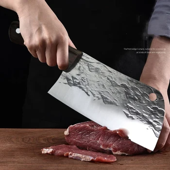 Erimiş Tam Tang Karbon Çelik Mutfak bıçakları Şef Chopper Kasap Balık Et Cleaver Hafif Kadınlar için