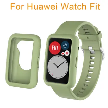 İzle Koruyucu Kılıf Kapak İçin Huawei İzle Fit Yumuşak Silikon Tpu Renkli Smartwatch Darbeye Koruyucu Kabuk Anti-scratch