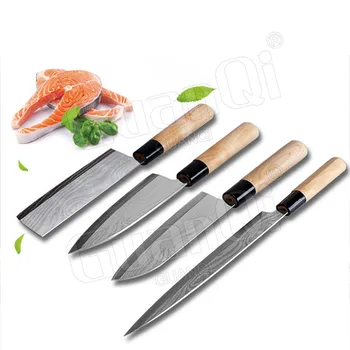 Japon Somon Suşi Bıçaklar Lazer Şam şef bıçağı Sashimi Mutfak Bıçağı Paslanmaz Çelik Pişirme Kesici japon bıçağı Seti