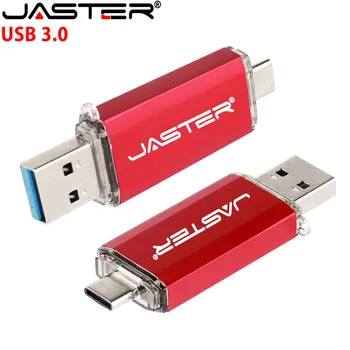 JASTER UBS 3.0 OTG USB flash sürücü 64 GB Kalem Sürücü 2 in 1 Tip C ve mikro USB Sopa 3.0 Flash Sürücü 16 GB 32 GB 128 GB Pendrive