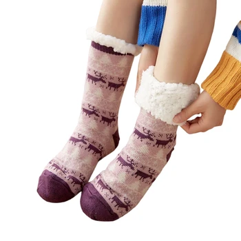 Kış sıcak Noel Çorap Ev Yatak Odası Uyku Terlik Çorap kaymaz Düz Zemin Çorap Süs Noel Hediyeleri Yeni Yıl 2023
