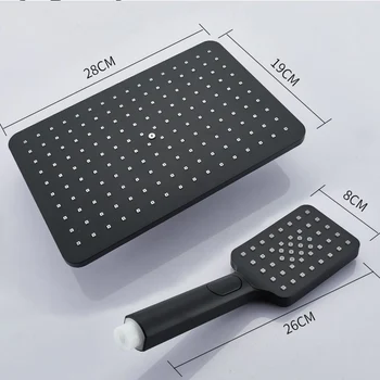 Mat Siyah Piyano Banyo Duş Sistemi Kaliteli Pirinç küvet mikseri Musluklar Duvara Monte Termostatik Dijital Duş Seti