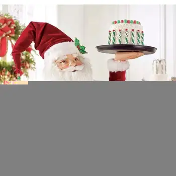 Noel Baba Davranır Tutucu meyve tabağı tatlı masa dekorasyon tepsileri Masaüstü Süs Noel Baba El Sanatları Heykeller Noel Tepsisi 2023