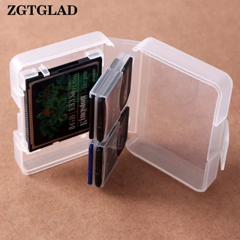 ZGTGLAD Şeffaf CF / SD Kart saklama kutusu Plastik Kompakt Flash Bellek Kartı Korumak Tutucu Kutusu saklama kutusu