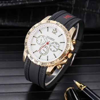 Ünlü Popüler Marka Saatler Erkekler için Lüks Büyük Arama Erkek İzle Silikon Band Kuvars Kol Saatleri Spor Saat Relogio Masculino