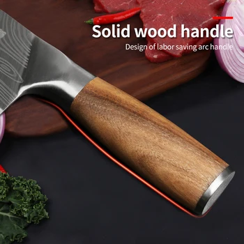 Şam Mutfak Bıçağı Cleaver Pişirme Bıçakları Paslanmaz Çelik japon bıçağı Dilimleme şef bıçağı Kesici mutfak gereçleri Ev İçin