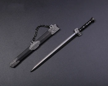 1/6 Asker Silah Han Hanedanı Kılıç Uzun Kılıç Mini Metal Soğuk Silah Modeli için 12 İnç Aksiyon Figürü Bebek