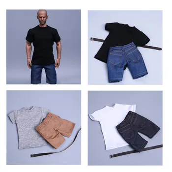 1/6 Moda T-shirt + Jean pantolon seti için 12 inç Phicen Hottolys Jiaoudoll Playtoy Aksiyon Figürü DIY