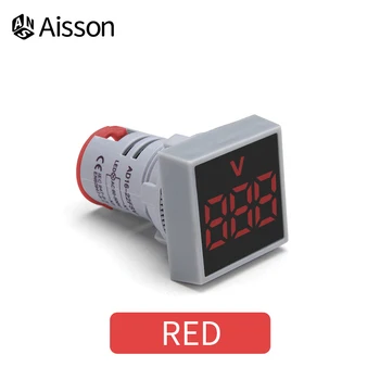 1 adet 22mm Voltmetre LED Dijital Gerilim Metre AC12-500V Kare Panel gösterge ışığı Test Cihazı kırmızı Mavi Sarı Yeşil Beyaz