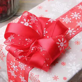 1 adet Kar Tanesi Desen Noel Şerit DIY Kar Tanesi organze kurdele Hediye Paketi Şerit Noel Dekor Aksesuarları Parti Malzemeleri