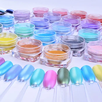 1 Kutu Inci Tırnak Sanat Glitter Toz Neon Pırıltılı Ayna Mermaid Pigment Paillettes Tırnak Krom Pigment Toz Lehçe Dekor