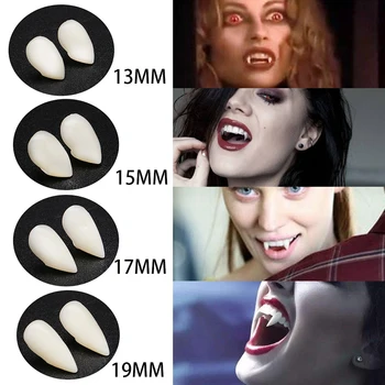 1 Takım Bloodcurdling Vampir Kurtadam Dişleri Sahte Protez Diş Kostüm Cadılar Bayramı Fad
