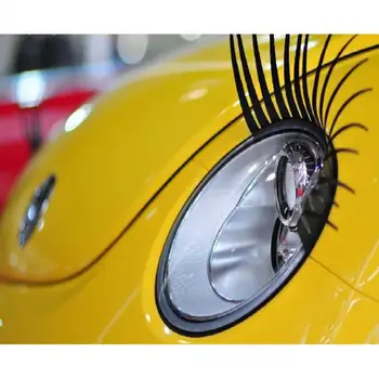 1 Çift Araba Çıkartmaları Araba Far Kirpik logo çıkartmaları Sahte Göz Kirpik Sticker Araba Far Dekorasyon Araba Styling Aksesuarları