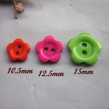 10.5 mm - 15mm 2 Delik Karışık Renkler Renkli Çiçek Reçine Düğmesi Bebek Dikiş Giyim Zanaat Dekoratif Karalama Defteri Aksesuarları