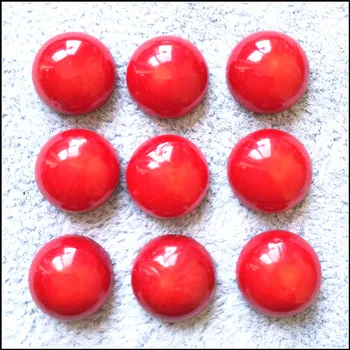 10 ADET Kırmızı Mercan Cabochons Sikke Şekiller KABİNLER küpe pimleri moda bilezik aksesuarları 3mm 4mm 5mm 6mm 7mm 8mm 9mm 10mm