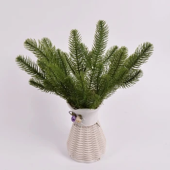 10 Adet yapay çiçek Yeşil Çam İğnesi Düğün Noel Dekorasyon için DIY Zanaat Hediye Noel ağaç dekor Sahte Bitki Karalama Defteri