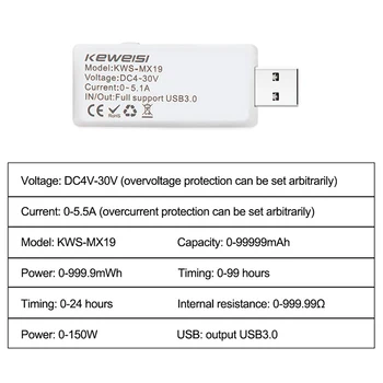 10 in 1 USB Dedektörü DC 4V-30V Voltmetre Ampermetre USB Test Cihazı Gerilim akım test cihazı Güç Kapasitesi tester ölçer Gerilim Akım