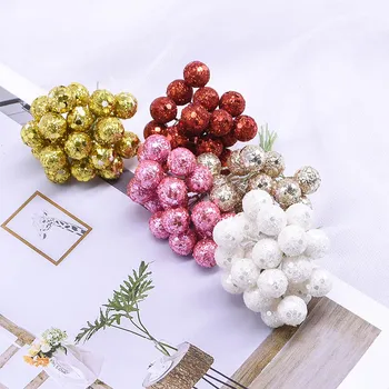 100 Adet 12mm Mini yapay çiçek Meyve Organlarındaki Kiraz Noel İnci Meyveleri Düğün DIY Hediye Kutusu Dekore Çelenkler