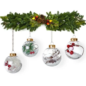 12 adet Noel Temizle Baubles Topları Şeffaf Zanaat Doldurulabilir Topu Ev Düğün Bahçe Ağacı Asılı Parti Hediye Kutusu Dekorasyon