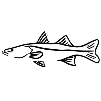 15.2 * 5.7 CM Komik Balık Snook Hayvan Pencere Çıkartmaları Araba Styling Kişilik Dekoratif Çıkartmalar Siyah / Gümüş C6-1297
