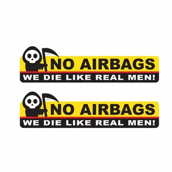 2 X Komik İskelet Kafa Hiçbir Hava Yastıkları Biz Die Gibi Gerçek Erkekler Araba Sticker Yaratıcı Çıkartması PVC,13 cm*3 cm