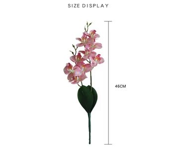 2 Şube 47 cm Yapay Phalaenopsis Çiçek Gerçek Dokunmatik Lateks Kelebek Orkide Flores Düğün Ev sevgililer günü Dekorasyon
