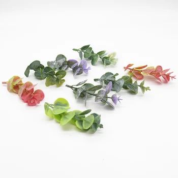 20 Adet 11 cm Yapay Okaliptüs Yaprakları Ev Dekorasyon Aksesuarları Düğün İç Mekan Mobilyası şeker kutusu Yapay Bitkiler
