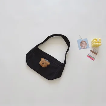 2022 Moda Çocuk omuz çantaları Sevimli Ayı Süslemeleri Seyahat keten çantalar Tüm Maç Çocuk Tek Ürün Pamuk Mini Çanta