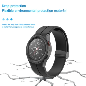 22cm Watch Band Kayışı Yumuşak Silikon Bileklik Bilezik Su Geçirmez Yedek Parçalar Samsung Galaxy Watch5 / 5 Pro / 4 / 4 Klasik