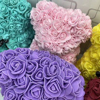 25 cm yüksek güller ayı sevgililer Günü oyuncak ayılar 14 renkler Tatil Yüksek dereceli DIY hediyeler noel hediyesi düğün dekorasyon