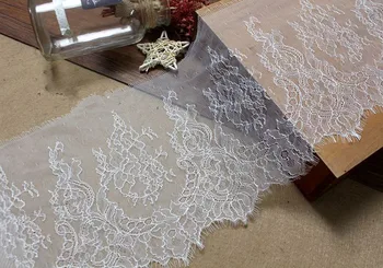 3 Metre / grup Kirpik dantel süs kumaşı Çiçek Beyaz Siyah Zanaat düğün elbisesi giyim dantel malzeme El Yapımı 23 cm Geniş