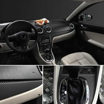 30cm x 127cm 3D Karbon Fiber Vinil Wrap Sac Rulo Film Araba Peugeot 207 İçin Mazda 2 Çıkartmalar Arabalar İçin Tuning Ford Mustang