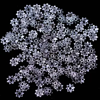 30g Uç Boncuk Kapaklar Yıldız Çiçek Kalp Yaprak Bulut Koni Metal Charm Bilezikler Takı DIY Yapımı Bulguları