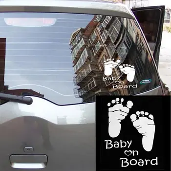 3D Gümüş Motosiklet Araba Sticker Güvenlik Uyarısı İçin Gemide Bebek İşareti Araba Çıkartmaları araba-styling
