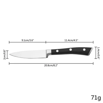 4-10 adet Paslanmaz çelik biftek bıçağı Akşam Yemeği Soyma Bıçağı Şef Et Maket Bıçağı seti POM Plastik Yumuşak siyah saplı fırça 8 inç