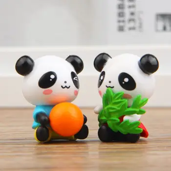 4 Adet / takım Karikatür Panda Hayvan Bebek Eylem oyuncak figürler 2-4 CM