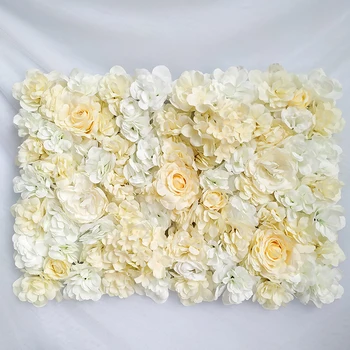 40x60cm İpek Gül Çiçek Şampanya yapay çiçek Düğün Dekorasyon için Çiçek Duvar Panelleri Romantik Düğün Zemin Dekor