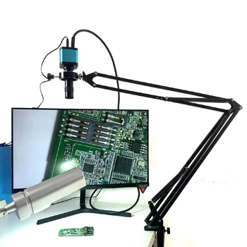48MP 4K 1080P HDMI USB Endüstriyel Video Dijital Mikroskop Kamera 130X Zoom C Dağı Lens Konsol standı Onarım Lehimleme