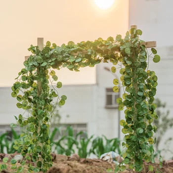 5 adet 220cm Yapay Bitkiler Sonbahar Düğün Oturma Odası Ev Dekor Kabak Sahte Yapraklar Çelenk Tatlı Patates Akçaağaç Asma Sahte Bitki