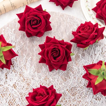5 Adet Flanel Güller Düğün Parti ev Dekor Aksesuarları Karalama Defteri Şeker Kutusu Arka Plan Duvar Noel Çelenkler Yapay çiçekler