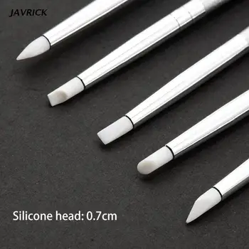 5 Adet Silikon Tırnak Sanat fırça uçlu kalem Oyma Kabartma İçi Boş Çömlek Heykel Fırça UV Jel Şekillendirme Kil Süsleyen DIY Araçları