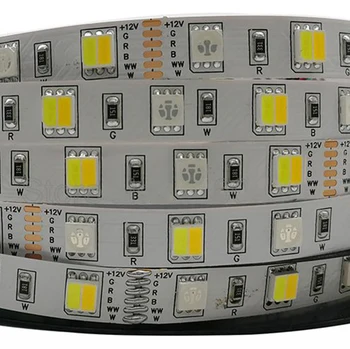 5 m 5050 RGBCCT LED şerit 300LED DC 12 V 24 V 2 in 1 Çip LED bant IP20 IP65 IP67 su geçirmez LED ışık şeritleri esnek