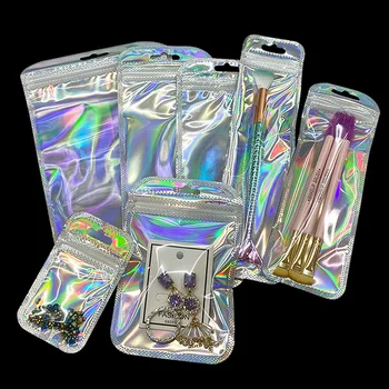 50 adet Şeffaf Kendinden Sızdırmazlık Torbaları Asmak Kılıfı Kalınlaşmak OPP Çanta DIY Takı Perakende Ekran Ambalaj saklama çantası